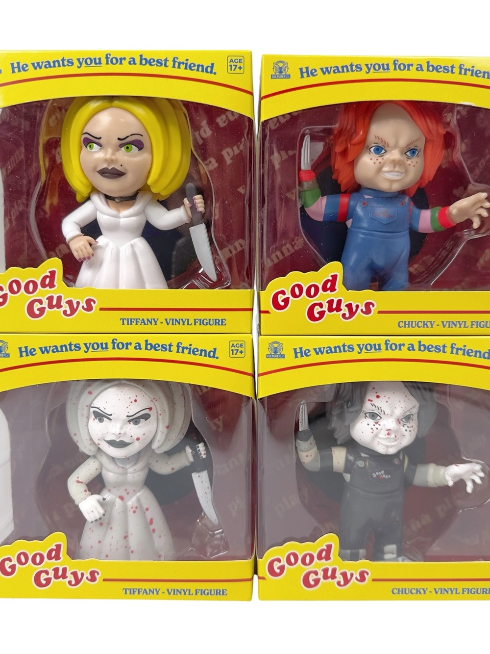 Chucky x Tiffany Good Guys Vinyl Figure 4.5in B&W Bride Of Chucky Childs Play